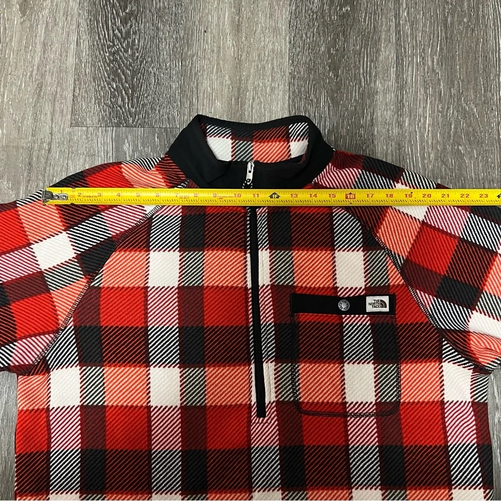 NWOT The North Face Men's Gordon Lyons Red Black Plaid 1/4‎ Zip Size Large